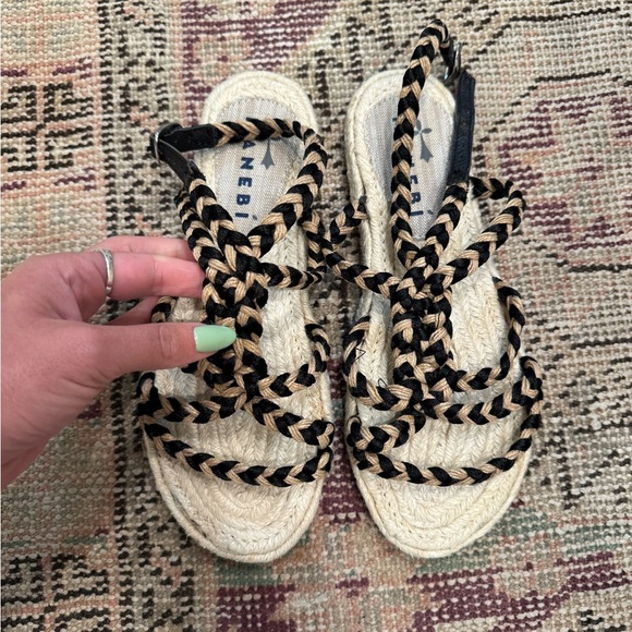 Manebi Flat Rope Sandal Jute Woven Neutral Women’s Ankle Gladiator - Picture 6 of 10